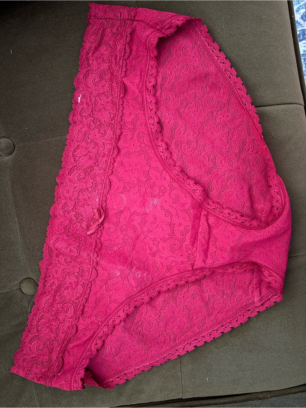 Women's Lace Bikini Briefs - burgundy